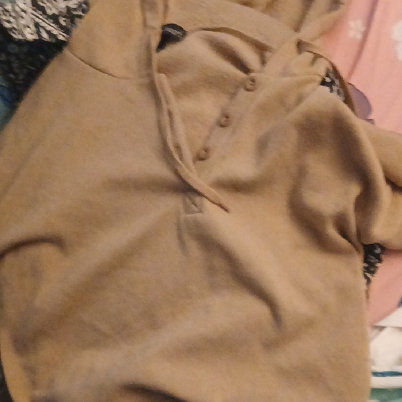Derek Heart Tan Cowl Neck Sweater - Picture 1 of 1